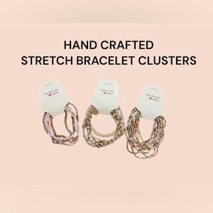 3 PACK OF HAND CRAFTED STRETCH BRACELET CLUSTERS (23 IN ALL) GREAT GIFT